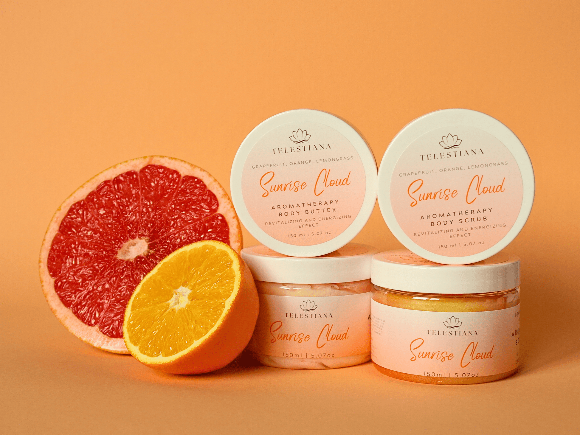 citrus energizing aromatherapy emulsified body scrub and whipped body butter bundle