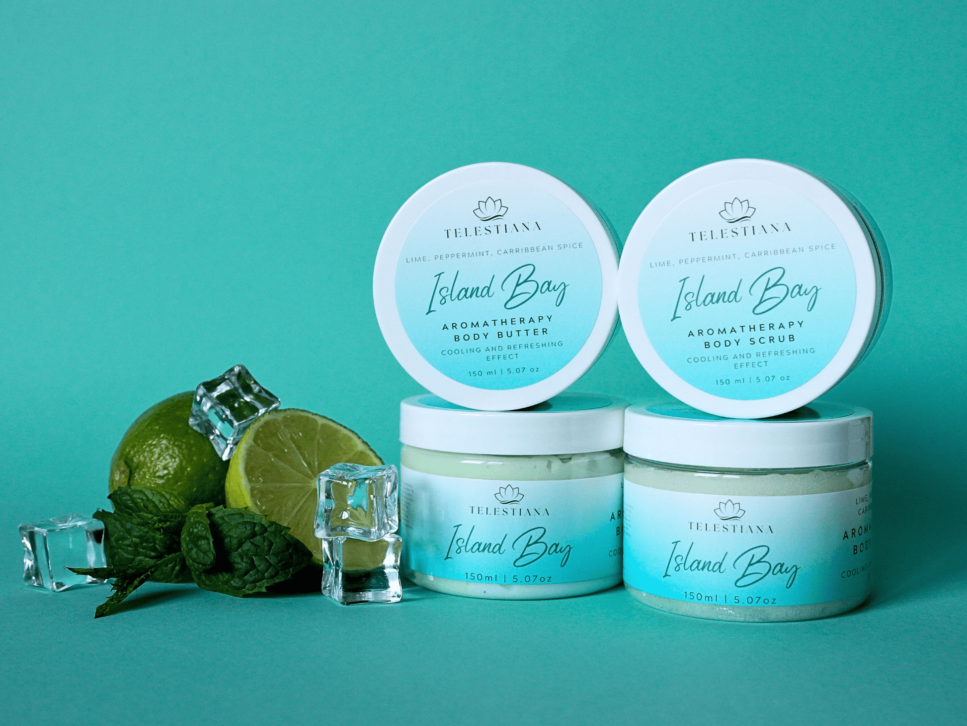 tropical refreshing aromatherapy emulsified body scrub and whipped body butter bundle